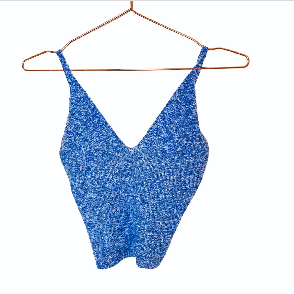 EUC ANGL Blue Knit Crop Top S